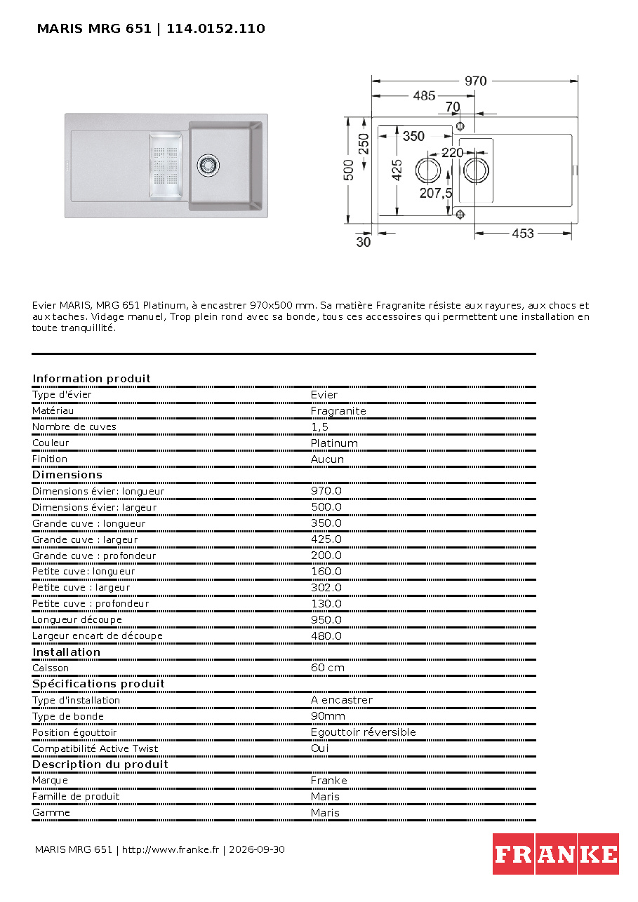 Fiche technique fournisseur