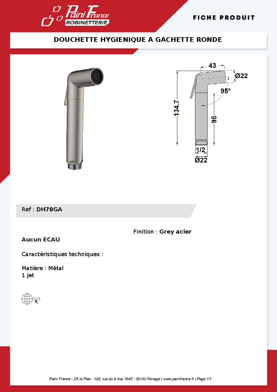 Fiche technique fournisseur