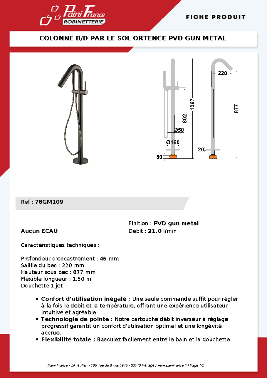 Fiche technique fournisseur