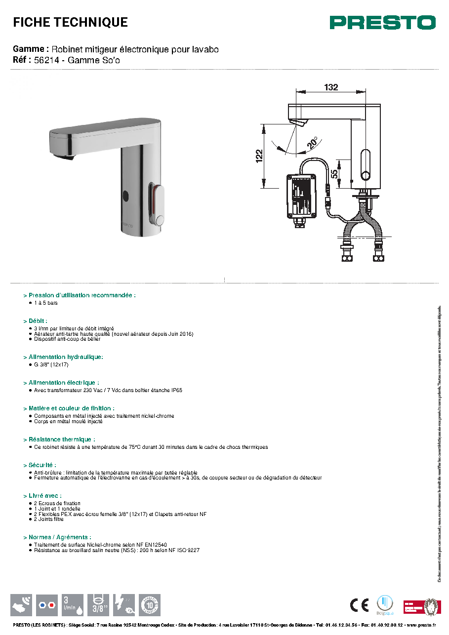 Fiche technique fournisseur