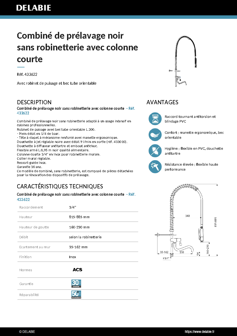 Fiche technique fournisseur