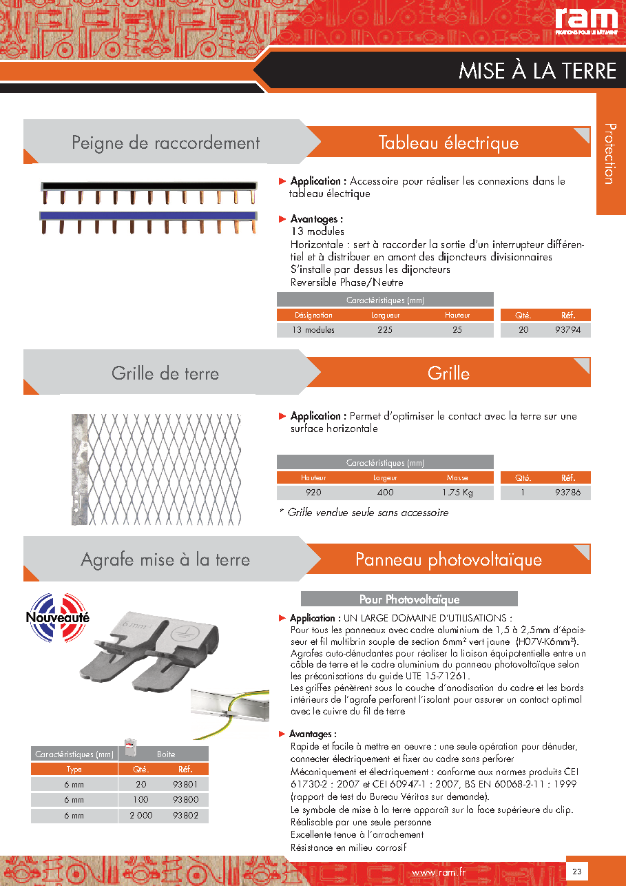 Fiche technique fournisseur
