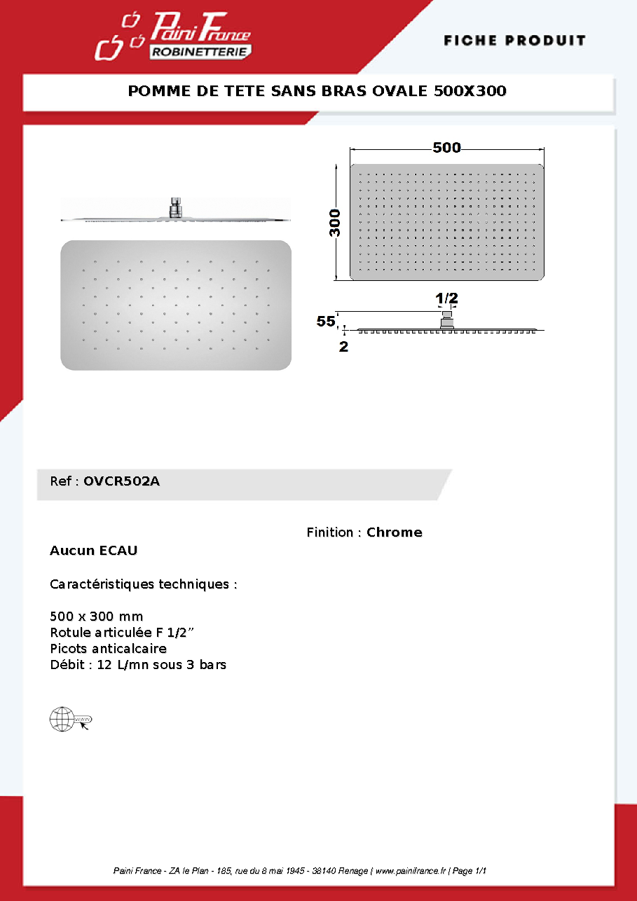 Fiche technique fournisseur