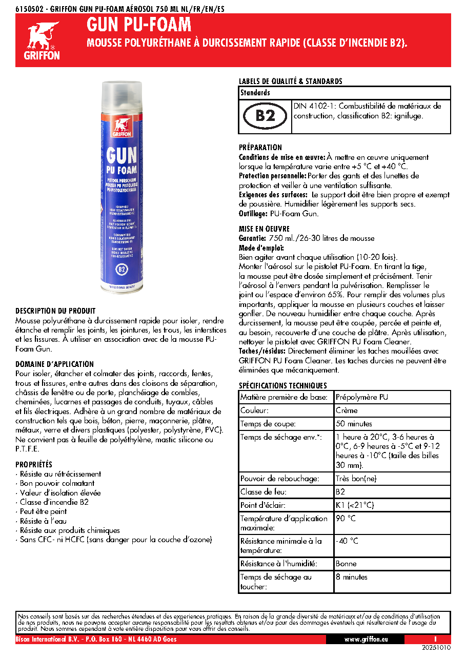 Fiche technique fournisseur
