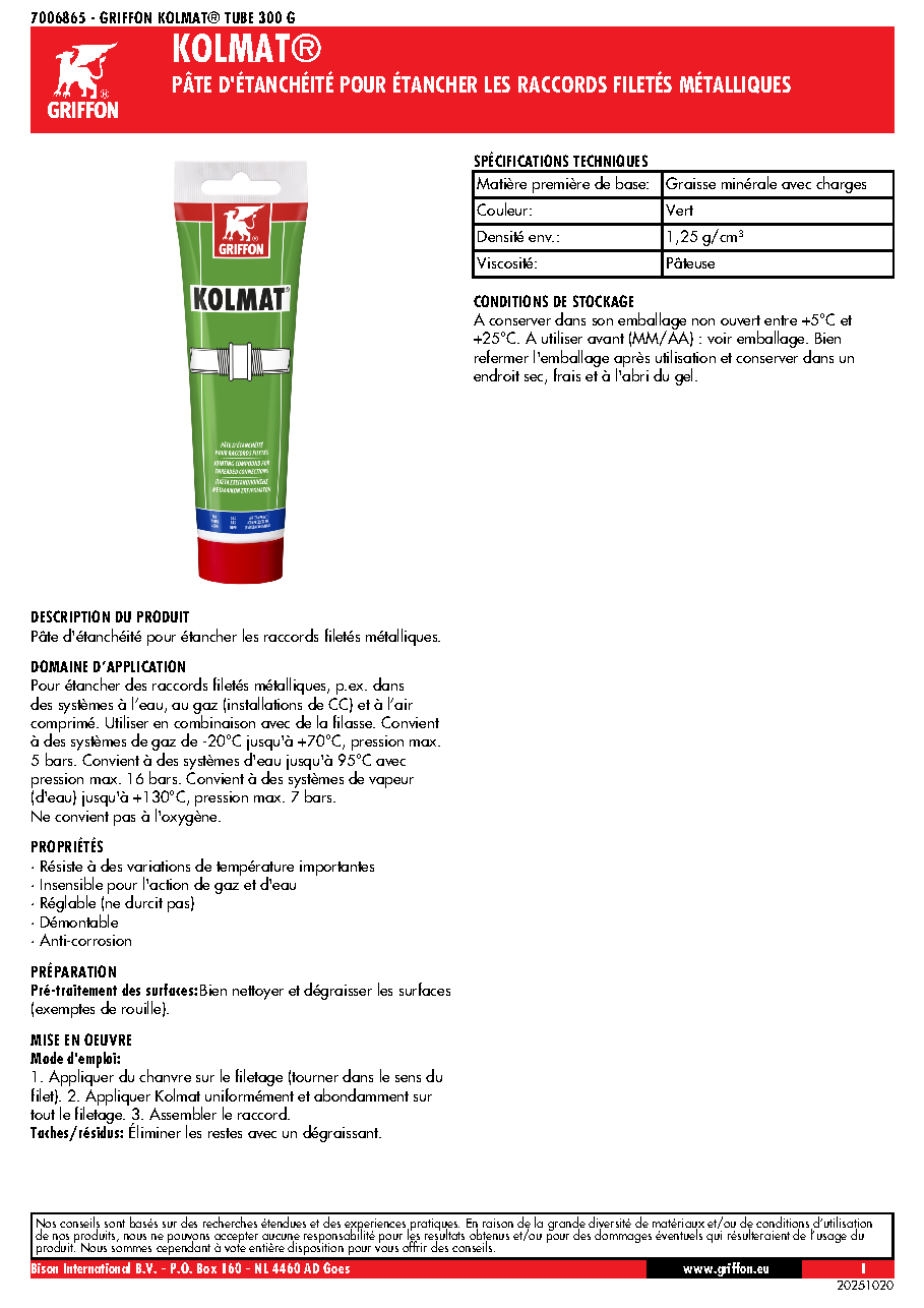 Fiche technique fournisseur