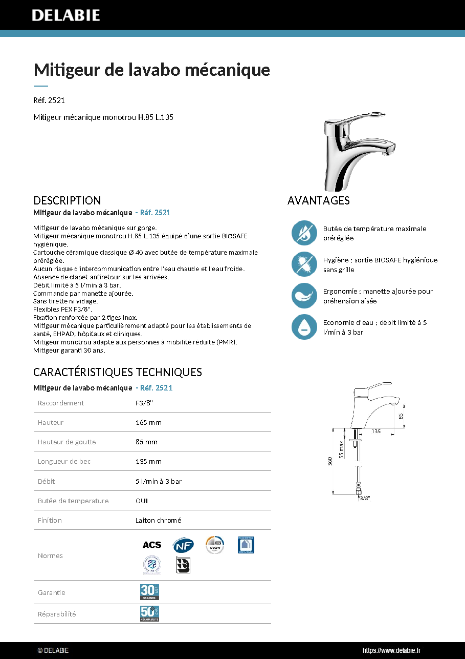 Fiche technique fournisseur