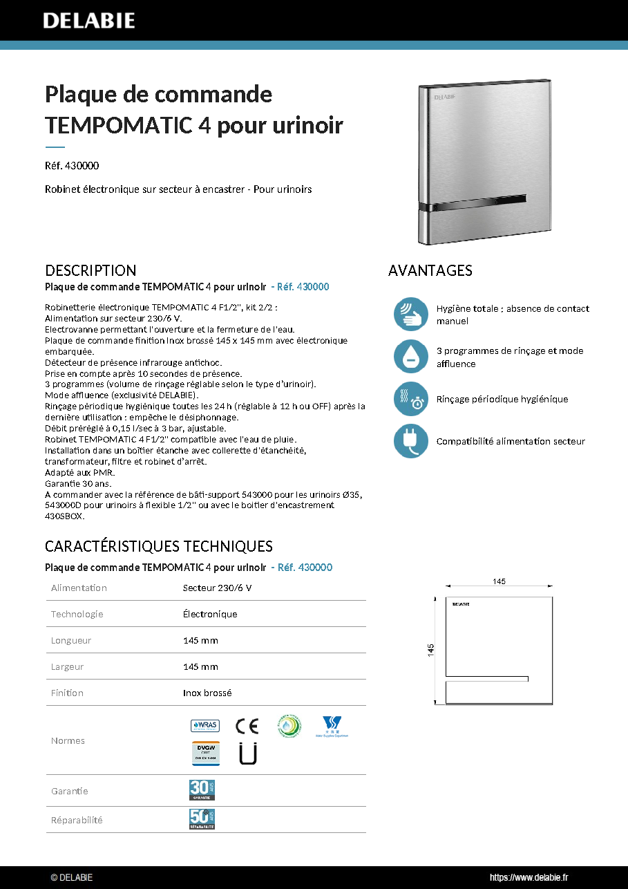 Fiche technique fournisseur
