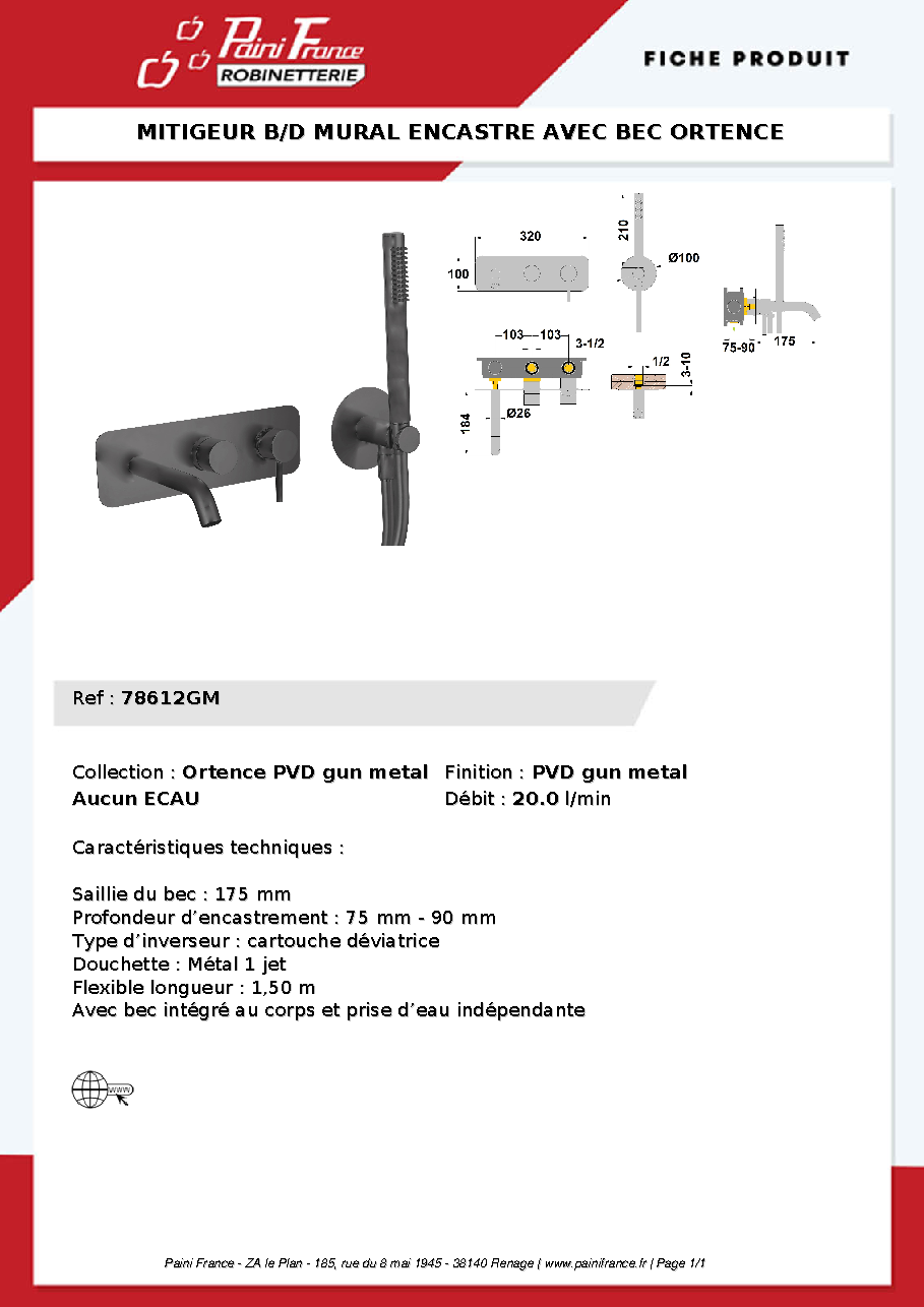 Fiche technique fournisseur