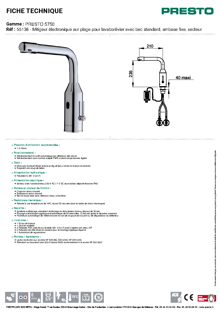 Fiche technique fournisseur