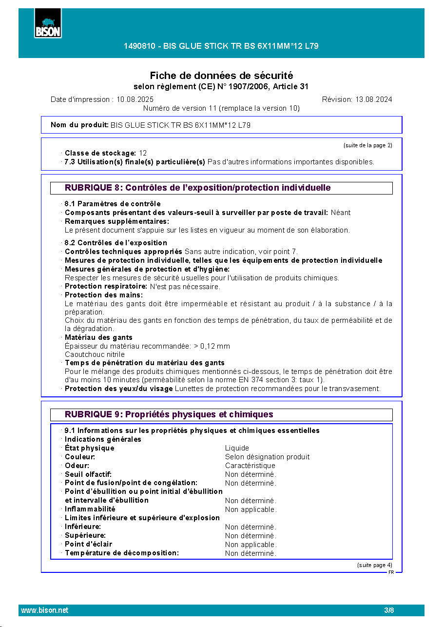 Fiche technique fournisseur