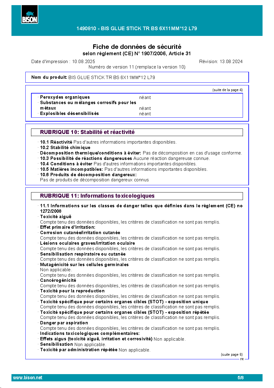 Fiche technique fournisseur