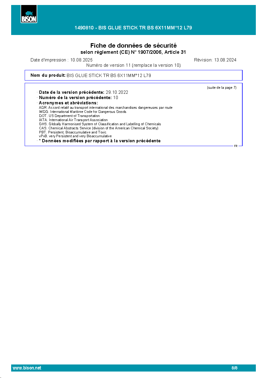Fiche technique fournisseur