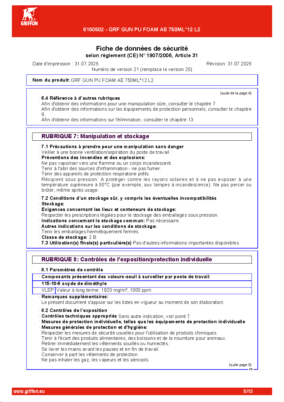 Fiche technique fournisseur