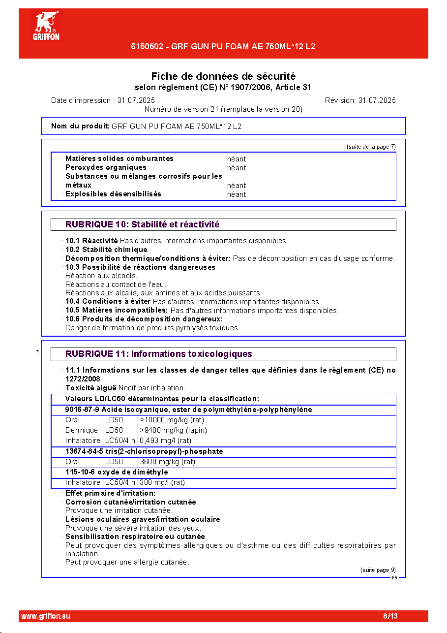 Fiche technique fournisseur