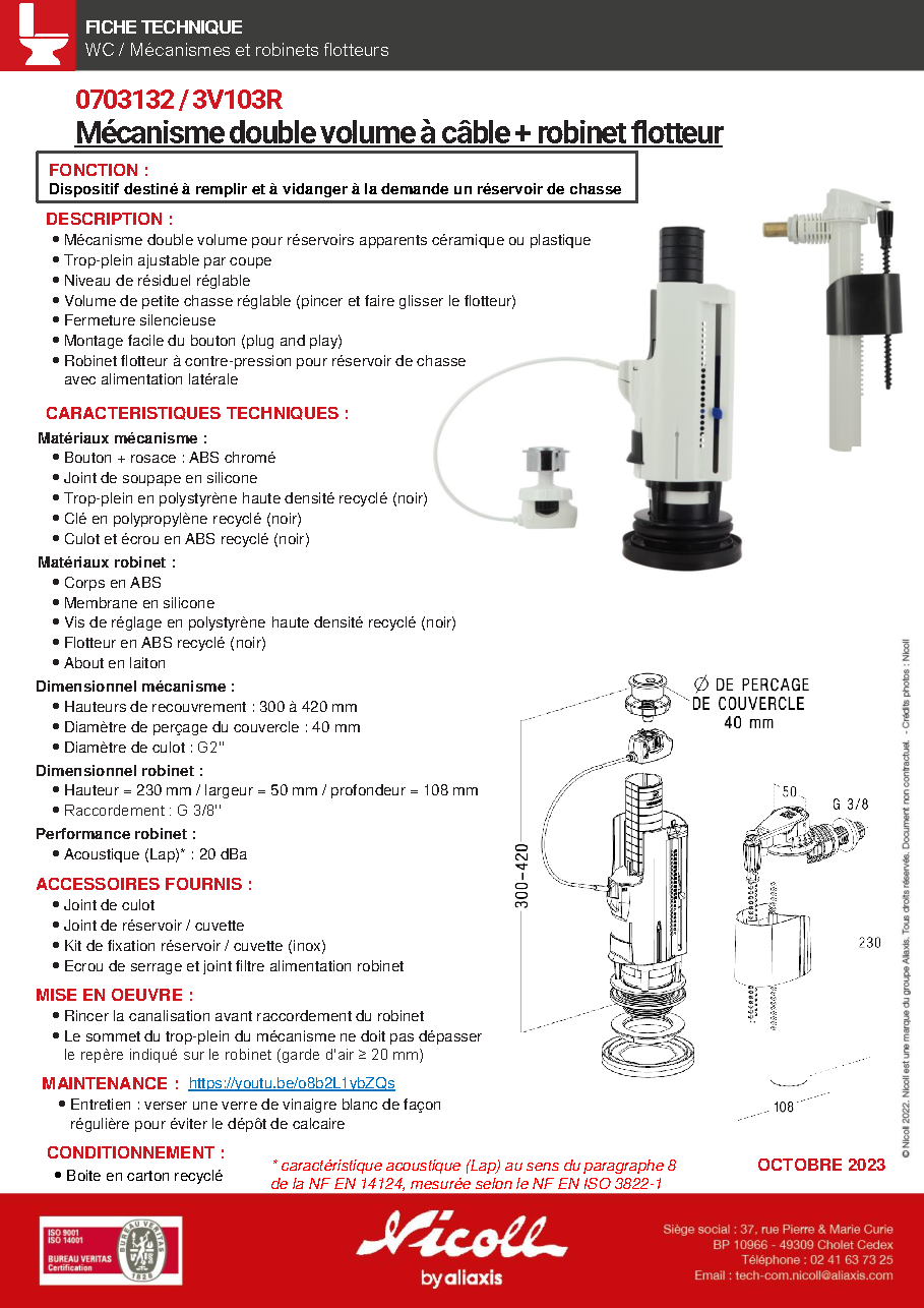 Fiche technique fournisseur
