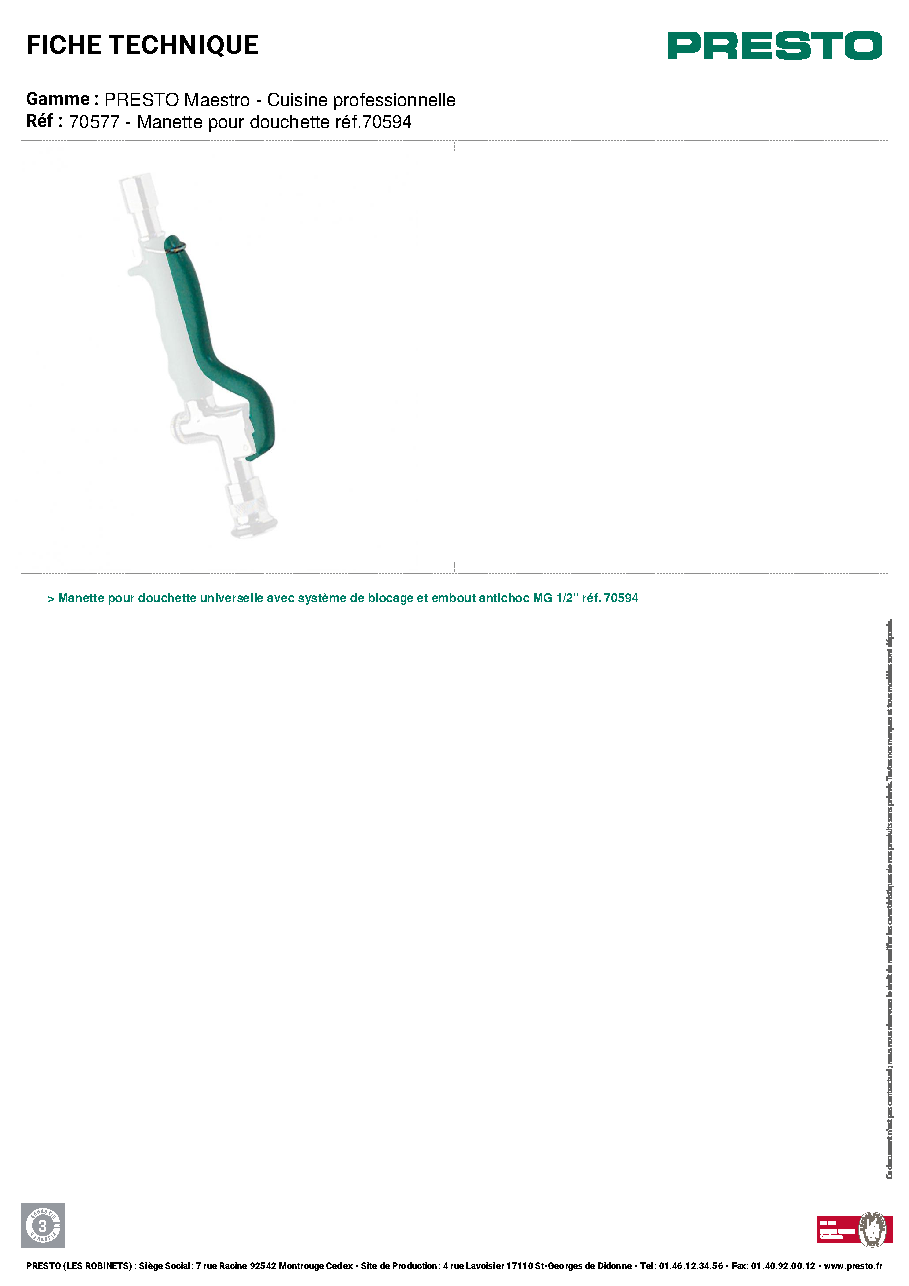 Fiche technique fournisseur