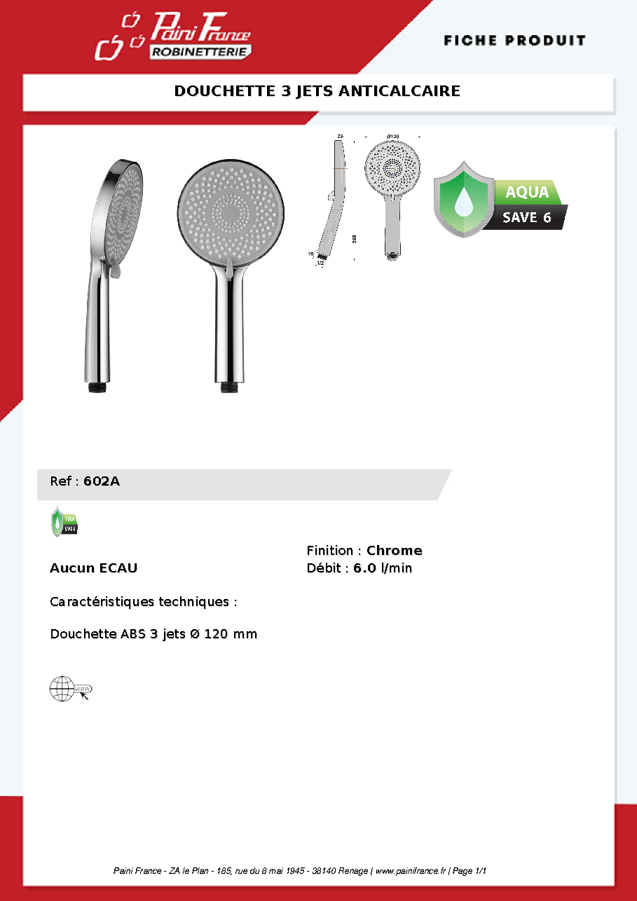 Fiche technique fournisseur