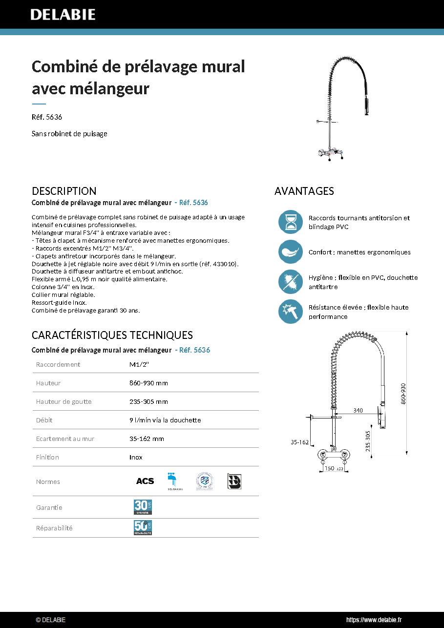 Fiche technique fournisseur
