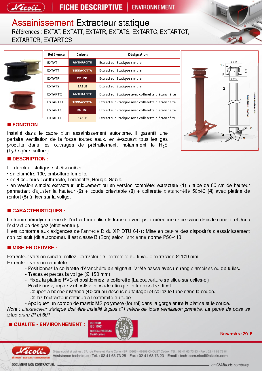 Fiche technique fournisseur