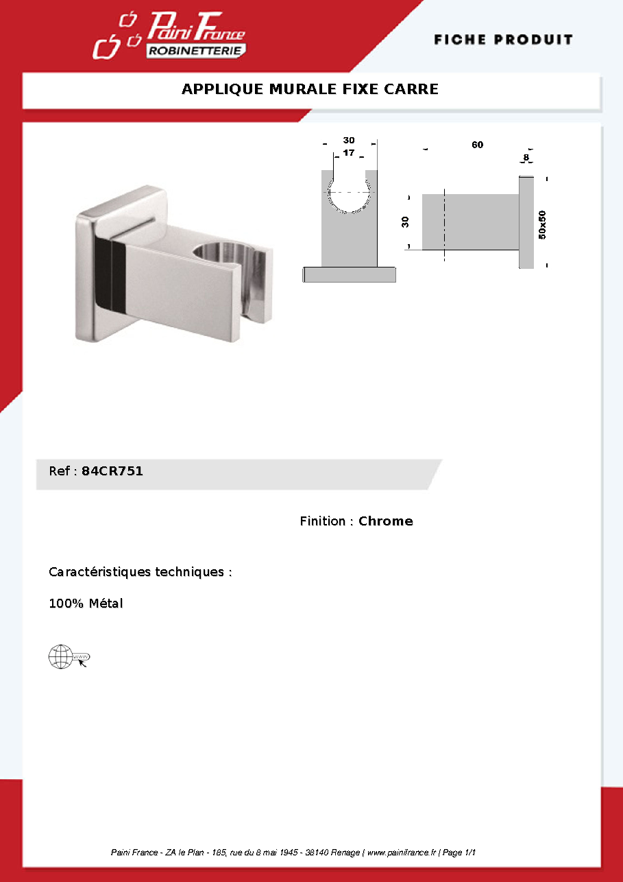 Fiche technique fournisseur