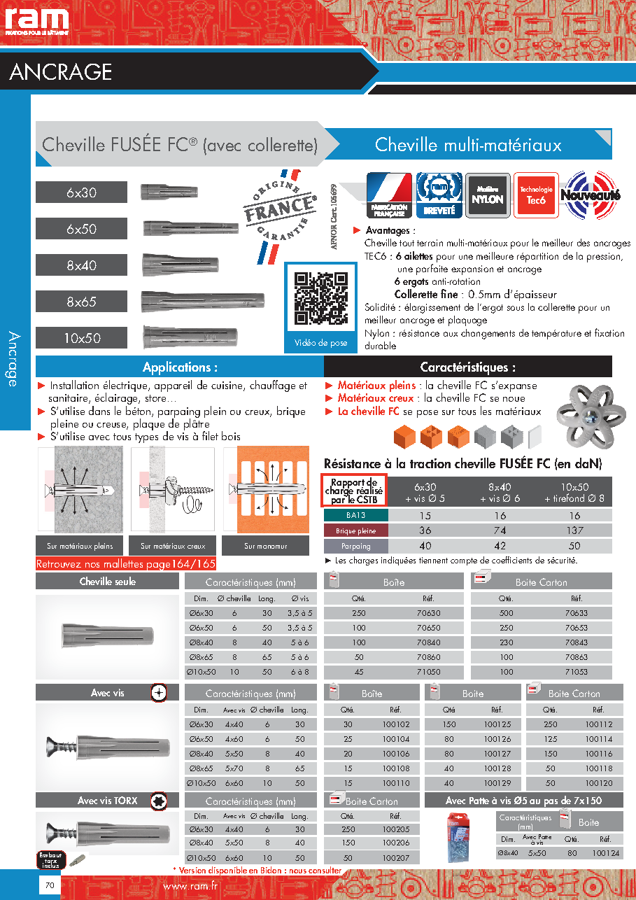 Fiche technique fournisseur