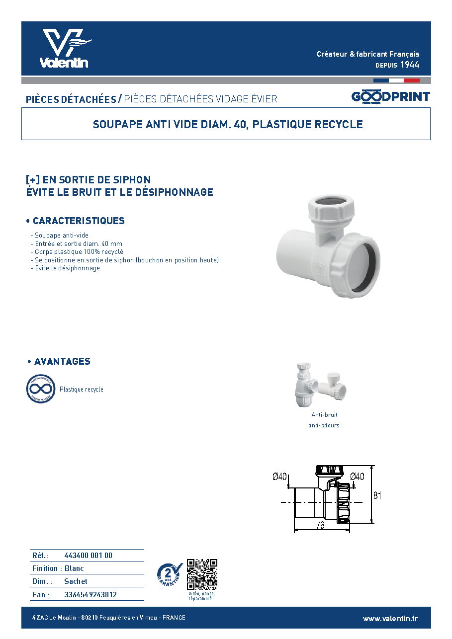 Fiche technique fournisseur