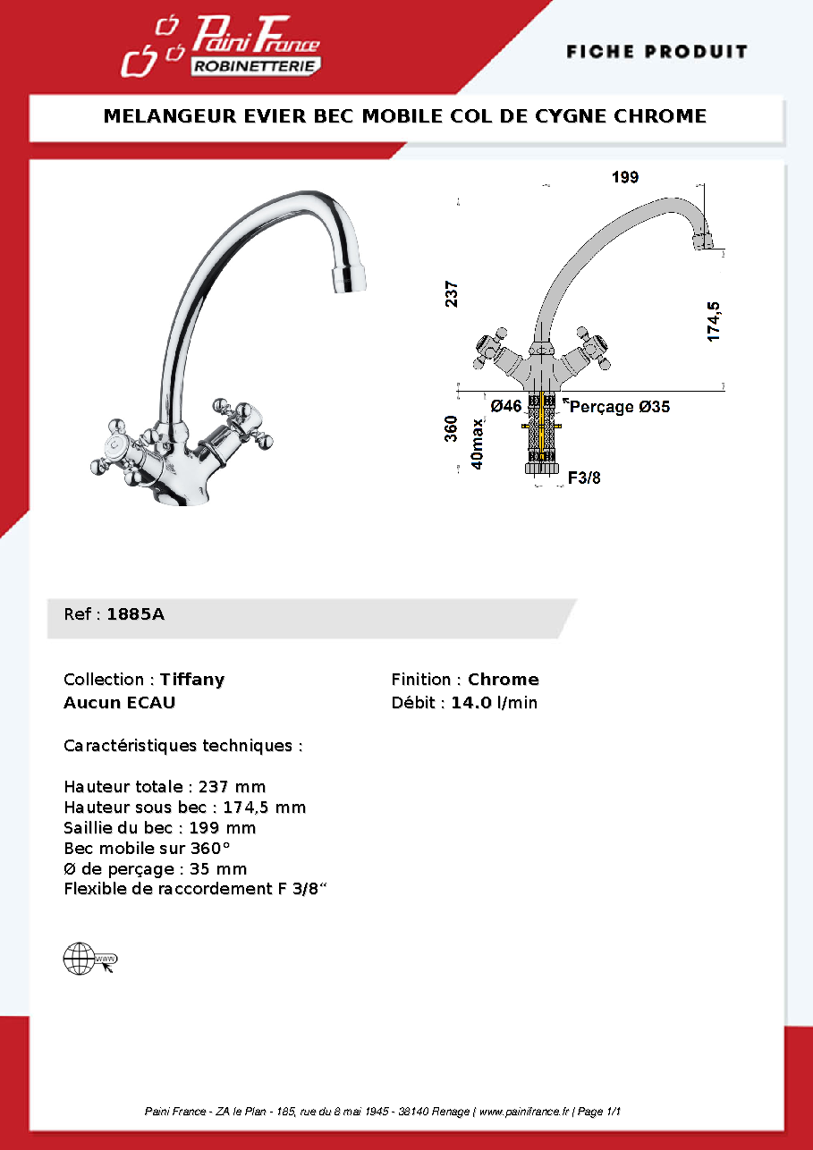 Fiche technique fournisseur