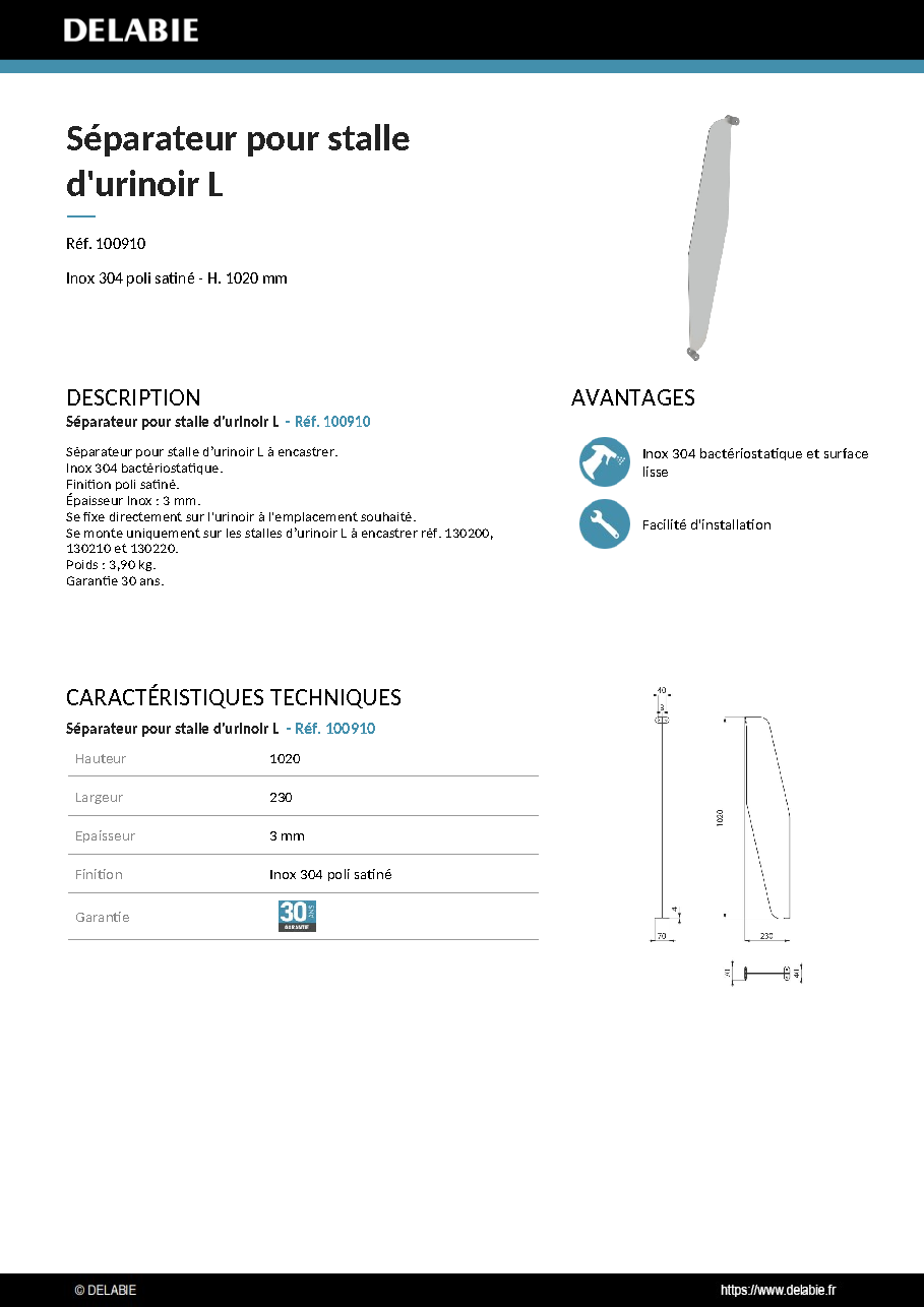 Fiche technique fournisseur