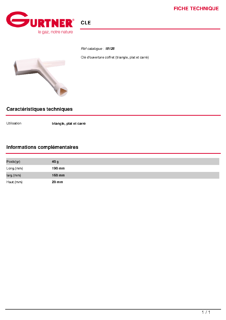 Fiche technique fournisseur