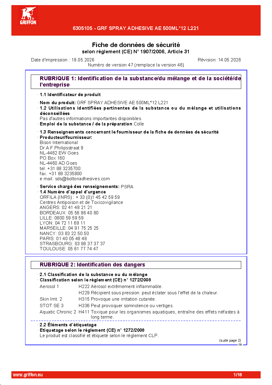 Fiche technique fournisseur