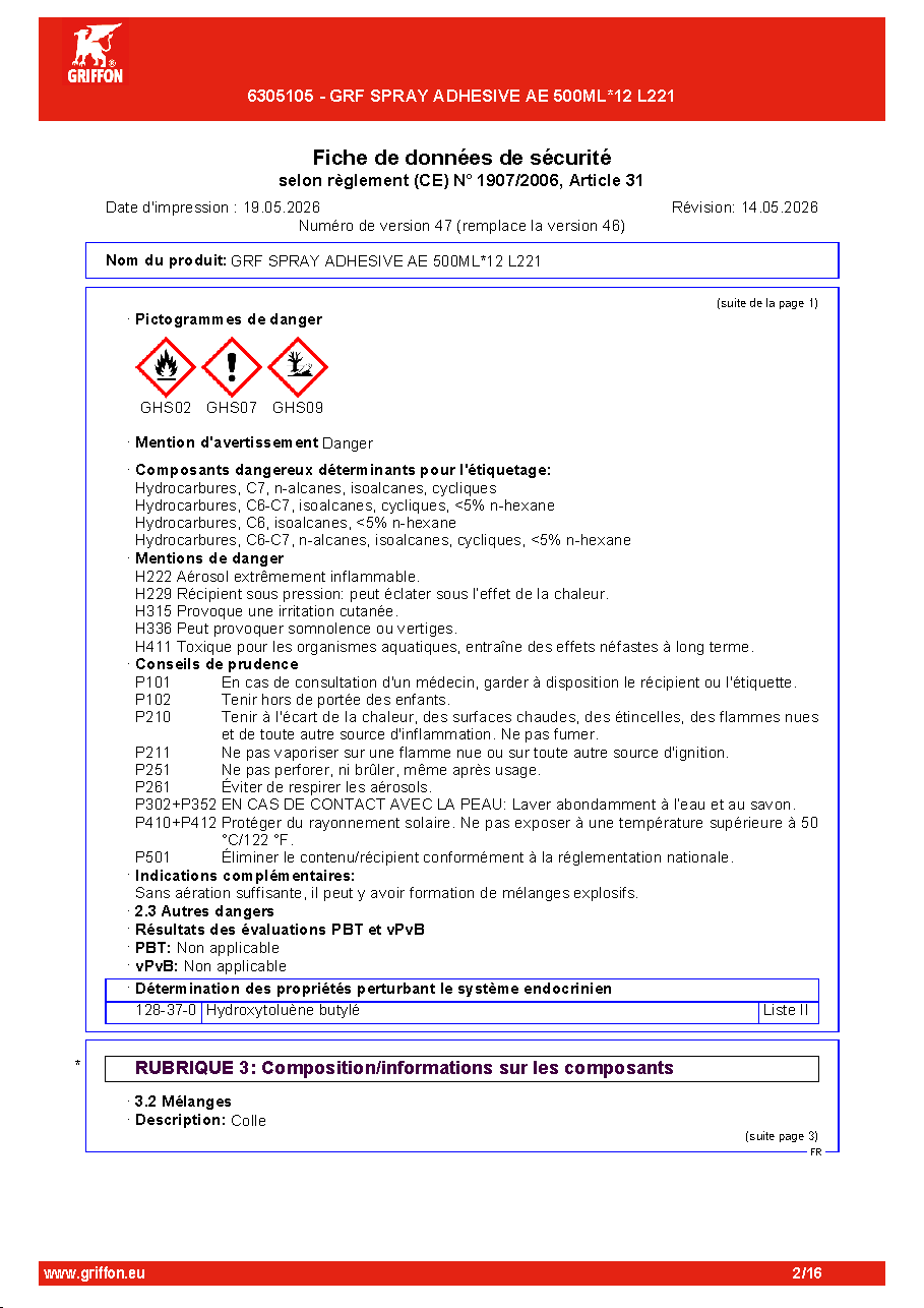 Fiche technique fournisseur