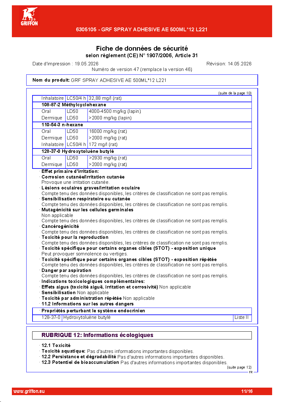 Fiche technique fournisseur