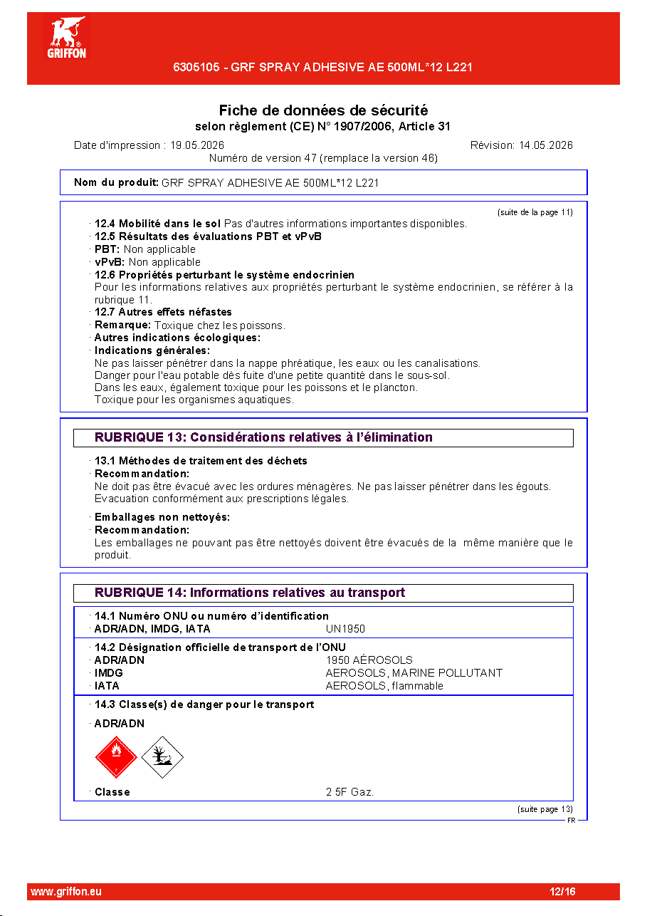 Fiche technique fournisseur