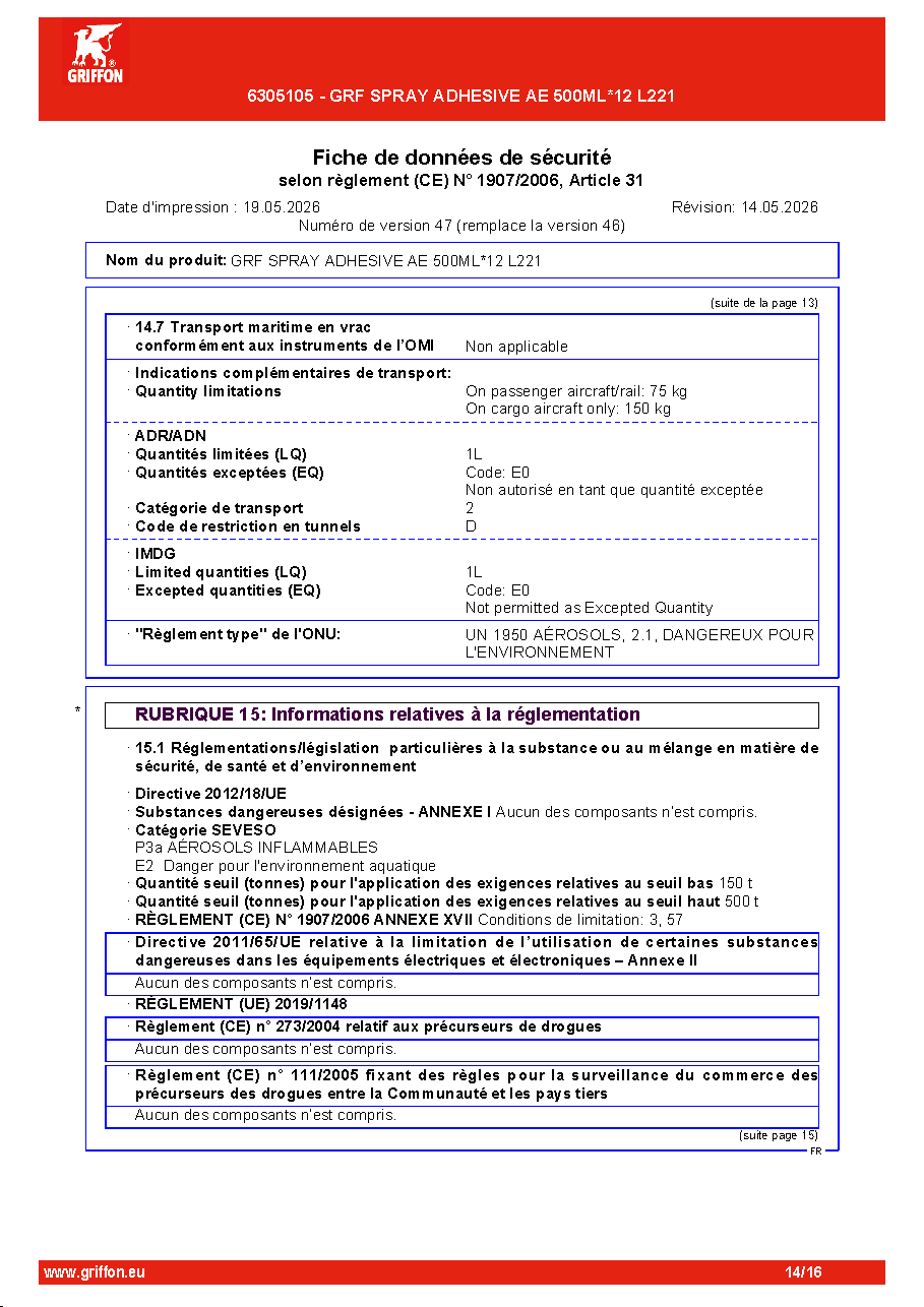 Fiche technique fournisseur