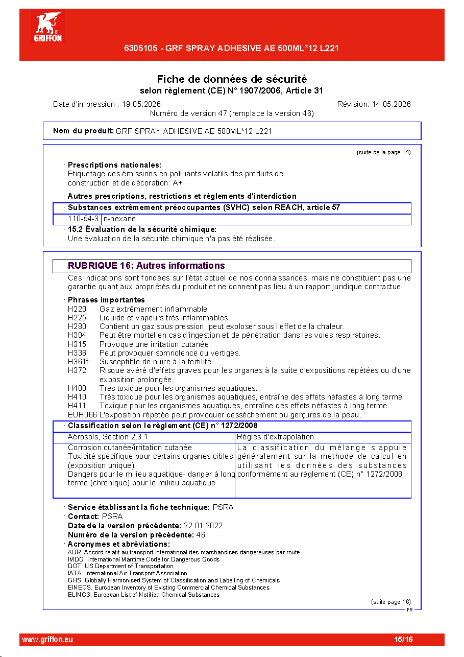Fiche technique fournisseur