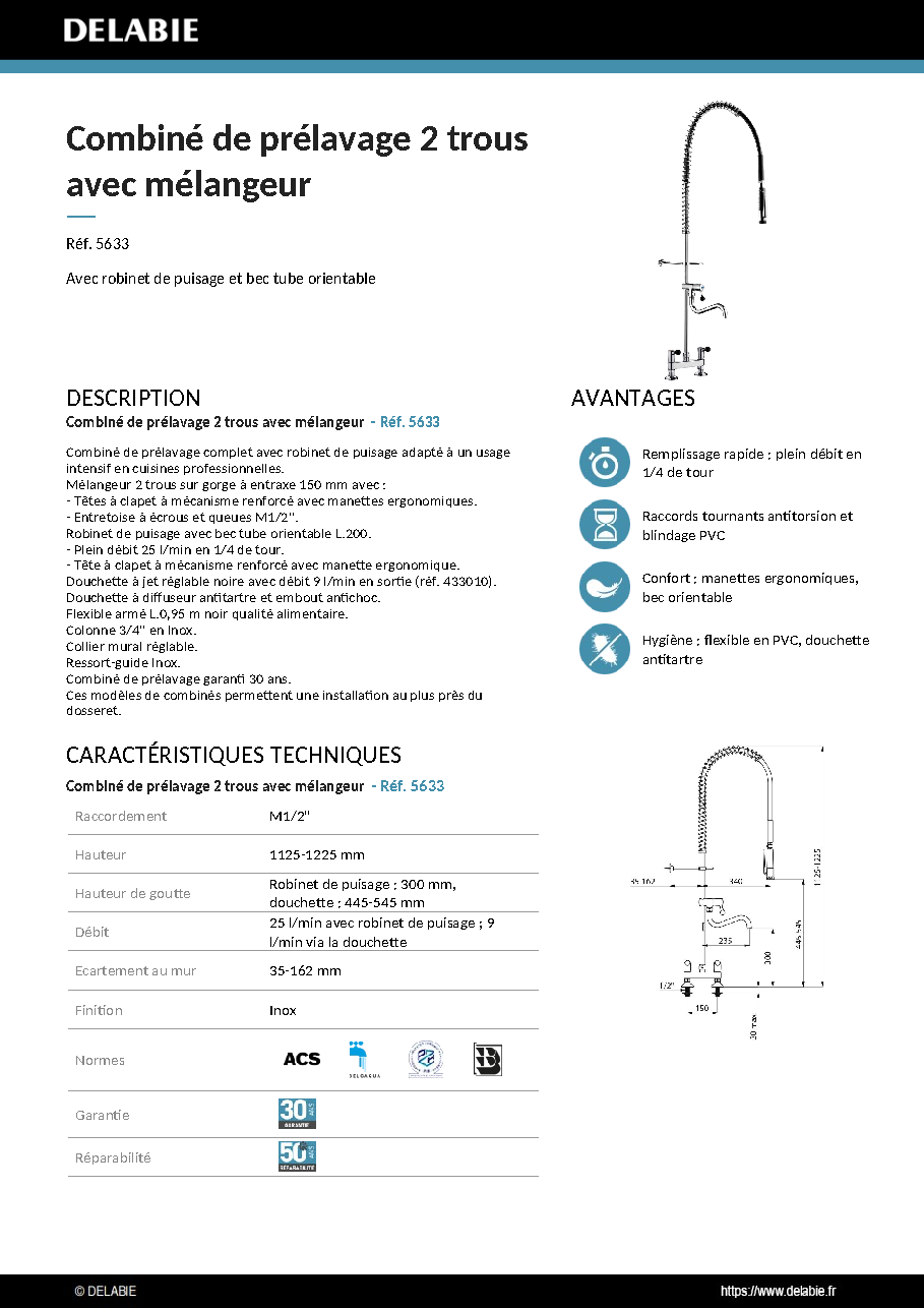Fiche technique fournisseur