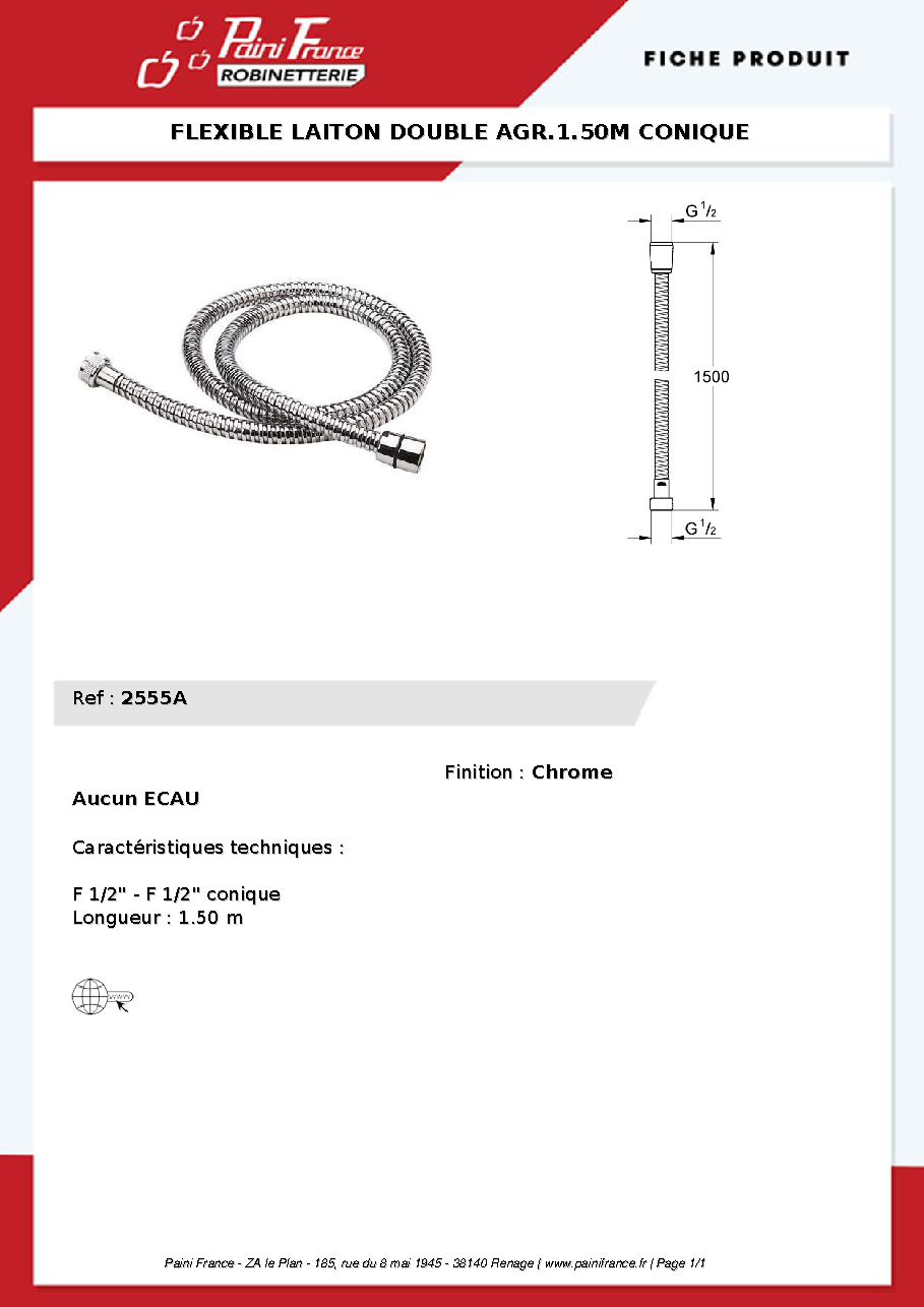 Fiche technique fournisseur