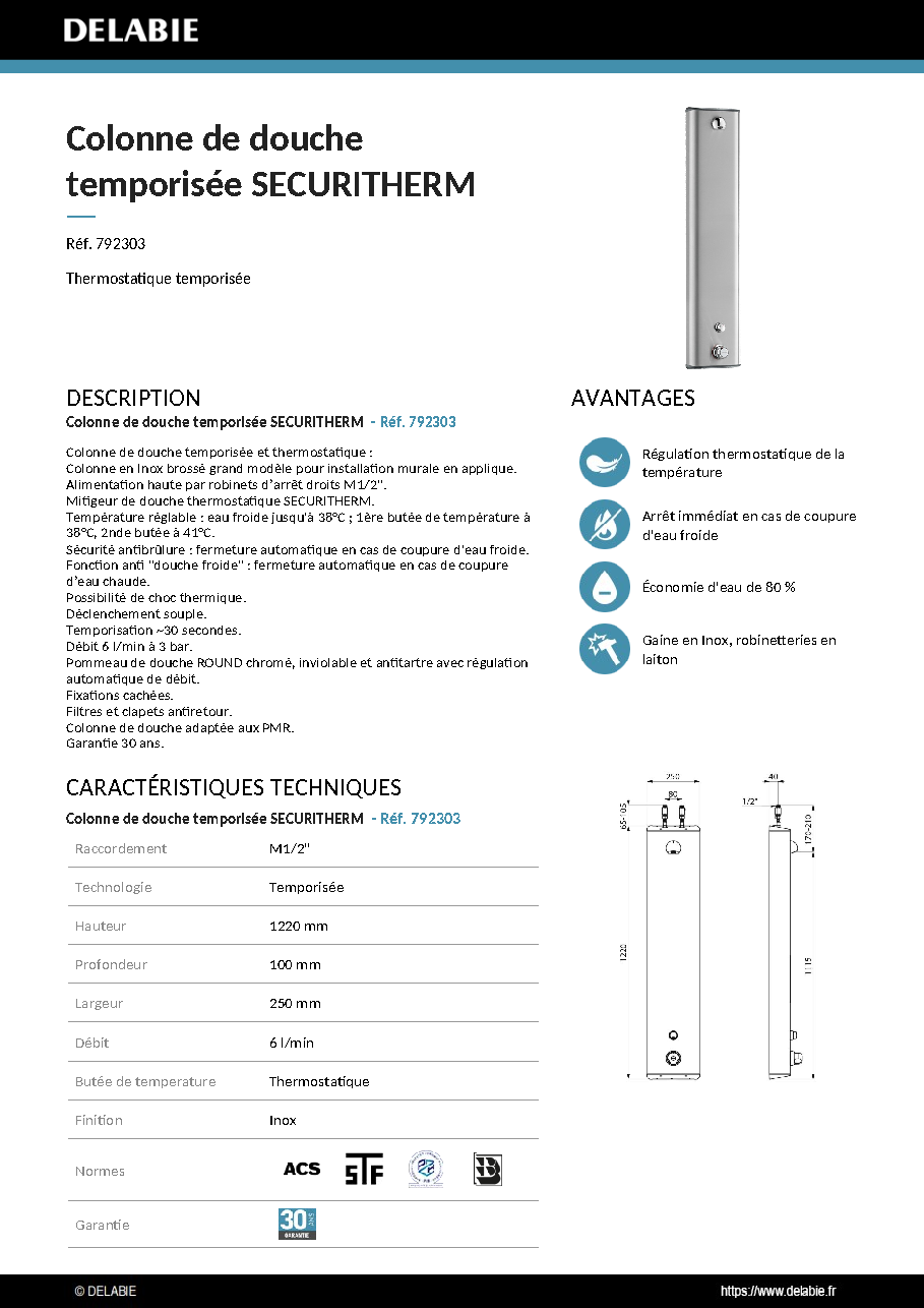 Fiche technique fournisseur