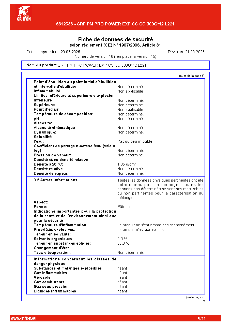 Fiche technique fournisseur