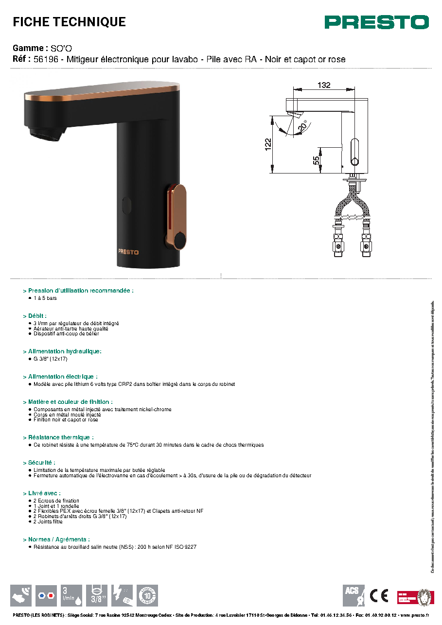 Fiche technique fournisseur