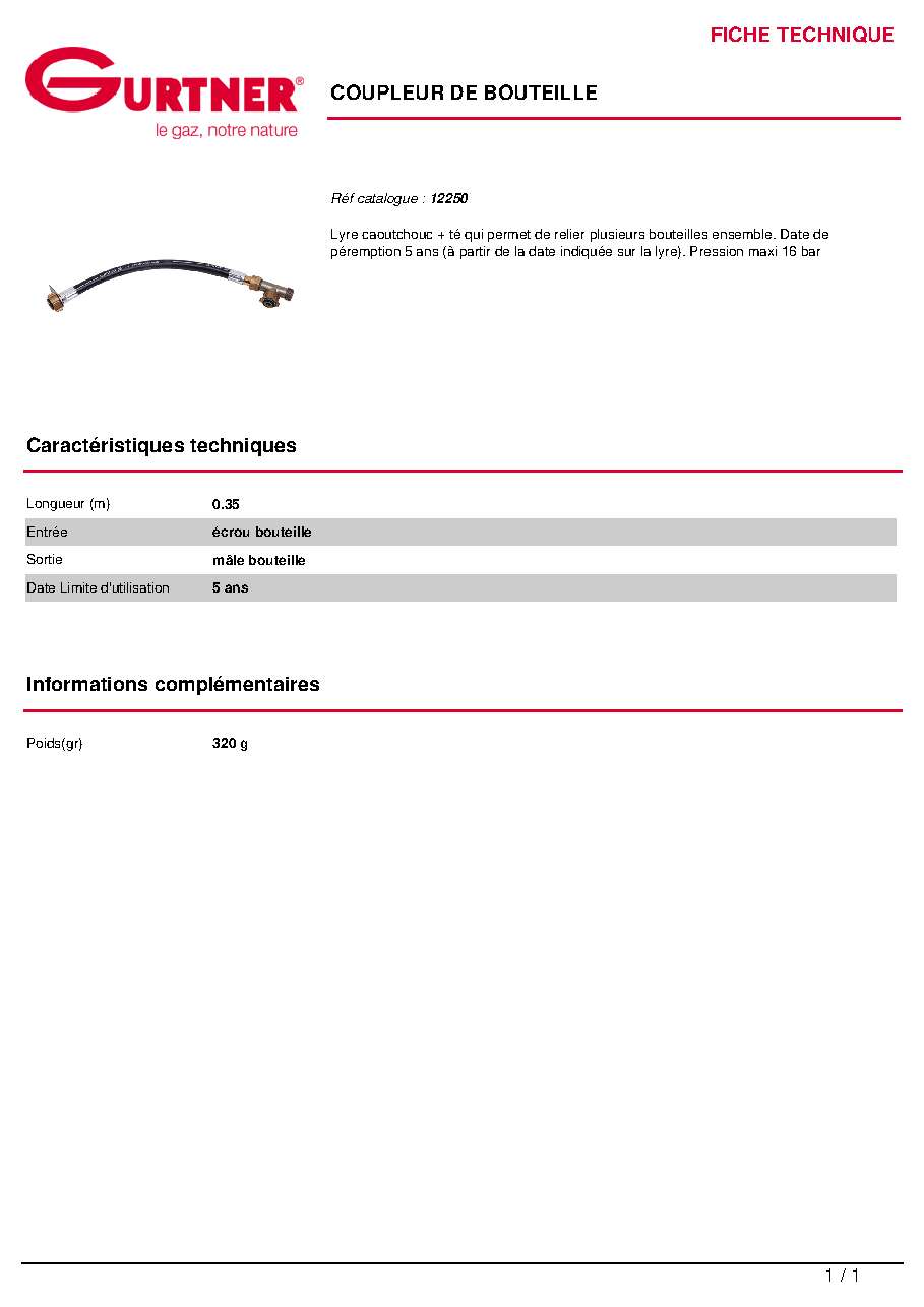 Fiche technique fournisseur