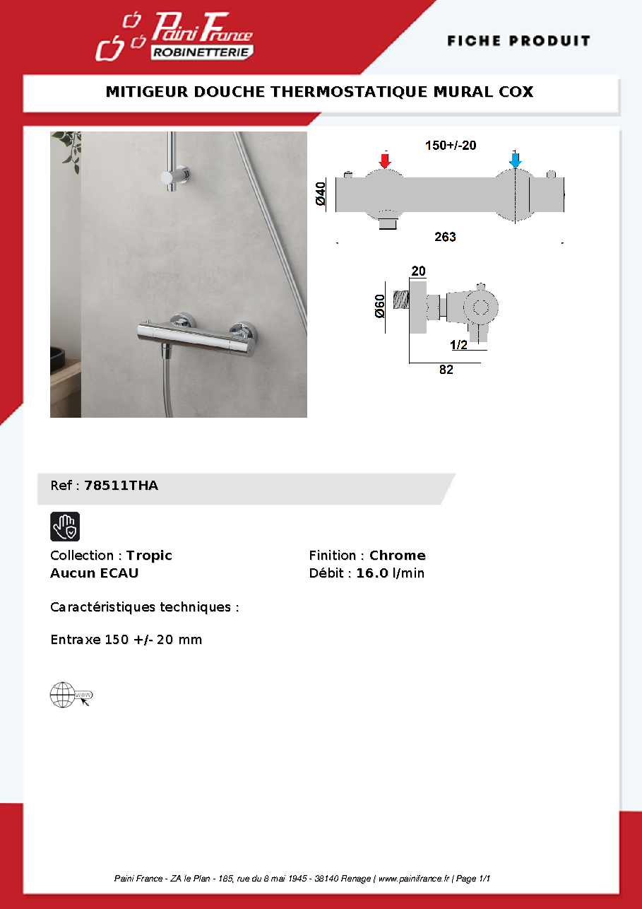 Fiche technique fournisseur