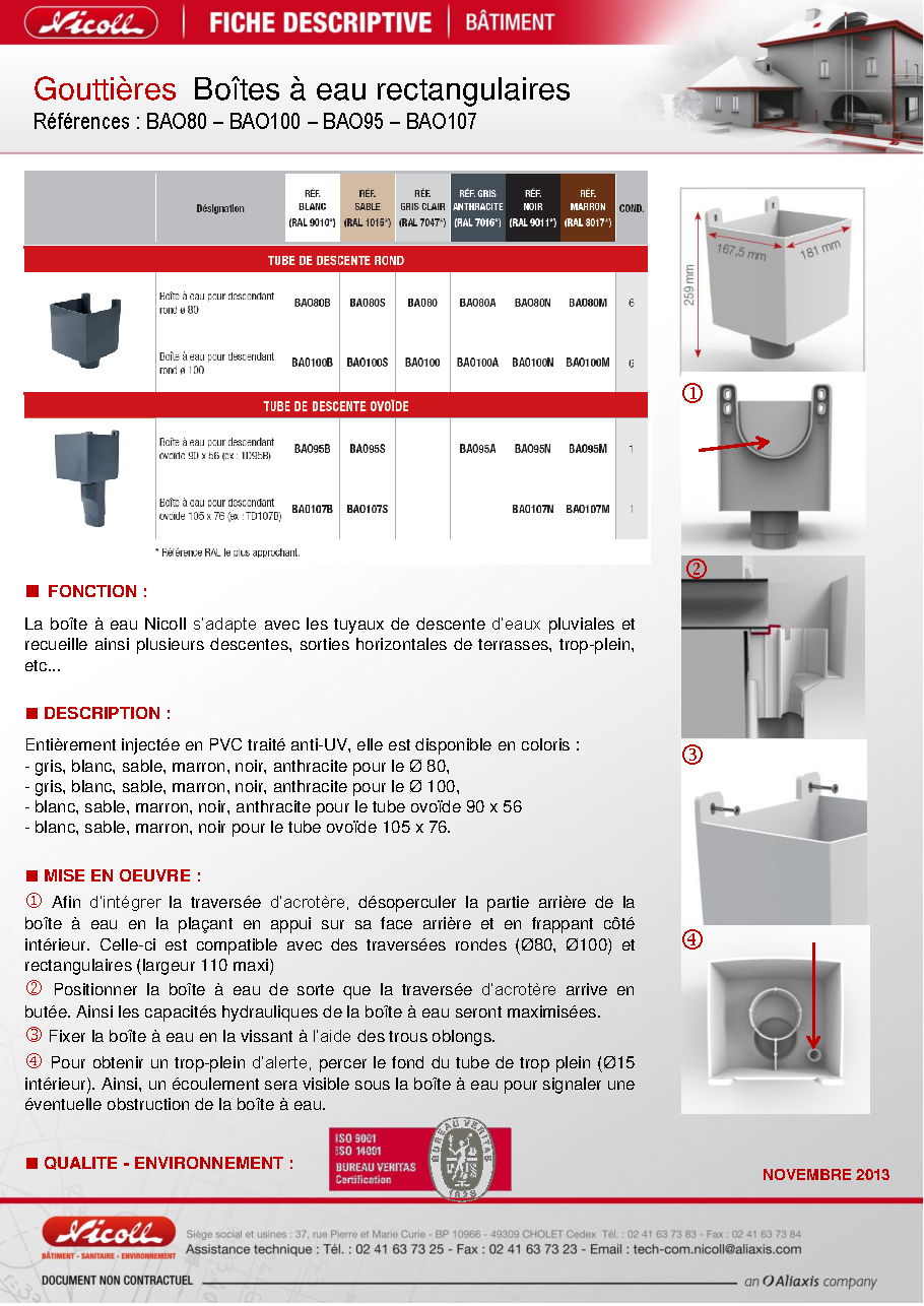 Fiche technique fournisseur
