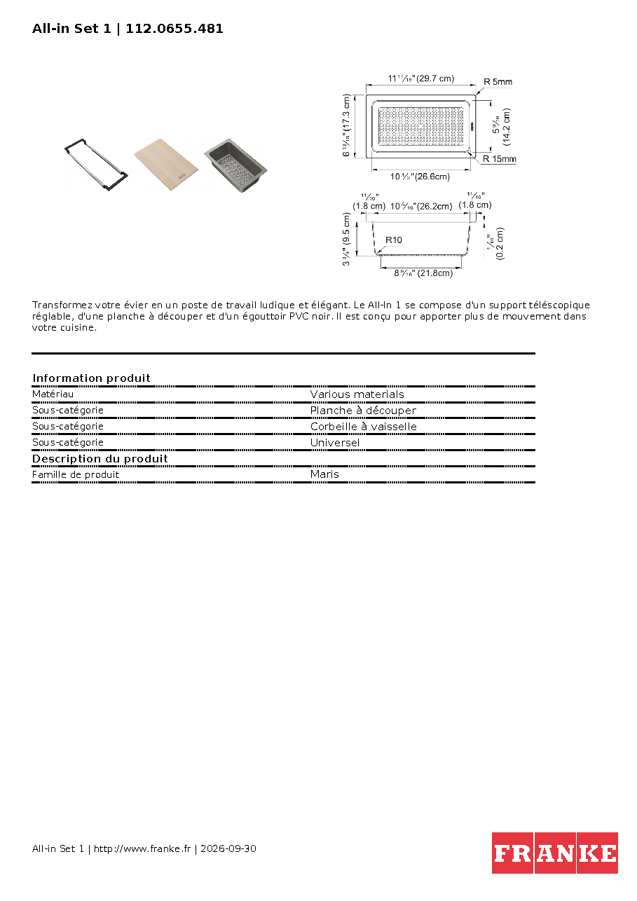 Fiche technique fournisseur