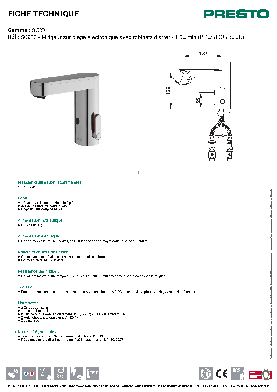 Fiche technique fournisseur