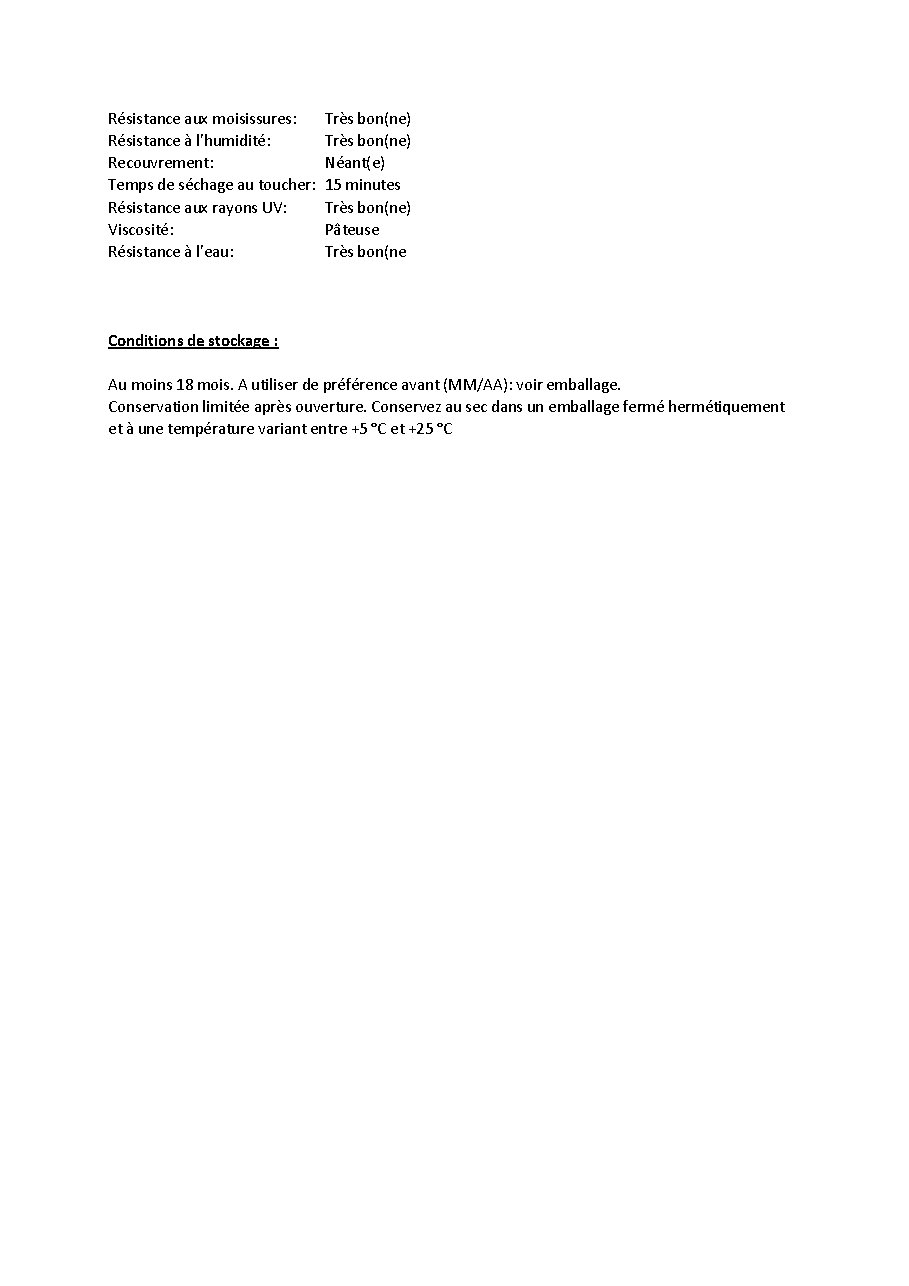Fiche technique fournisseur