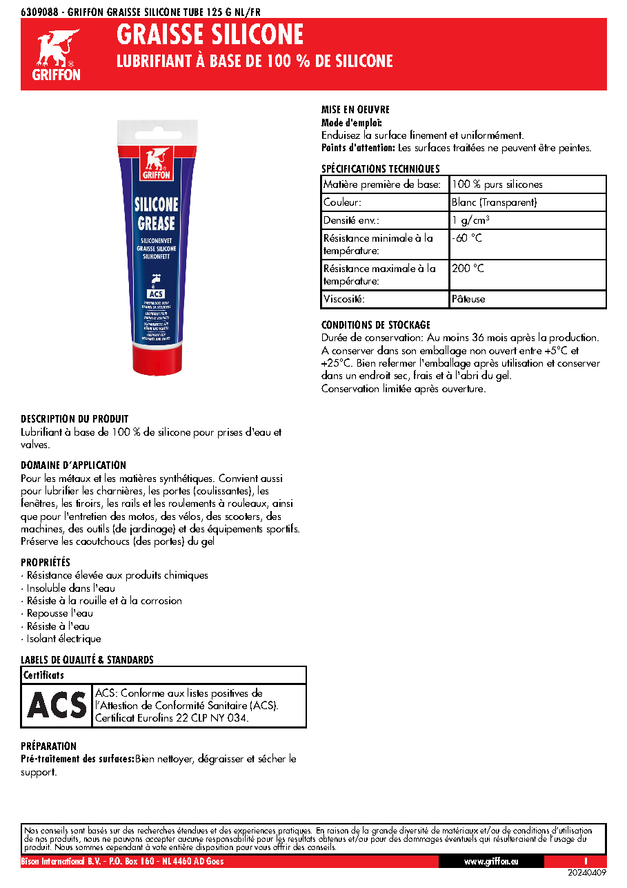 Fiche technique fournisseur