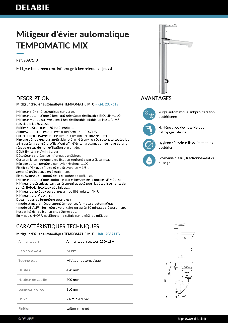 Fiche technique fournisseur