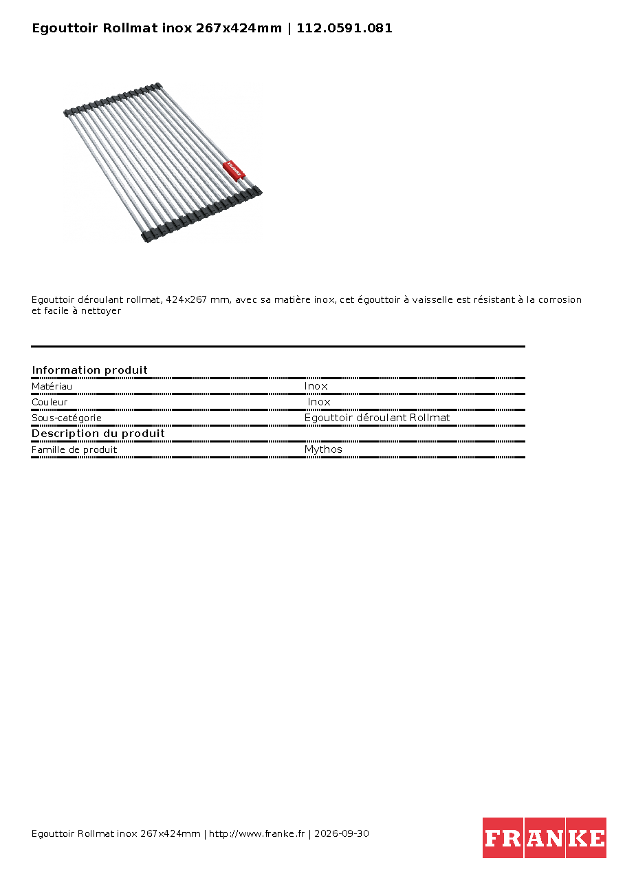 Fiche technique fournisseur