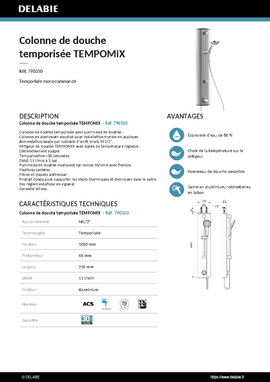 Fiche technique fournisseur